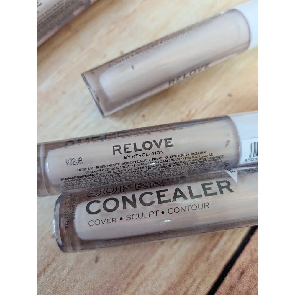 Relove by Revolution Super Concealer C0.2 Hydra Boost 3ml Lot of 4